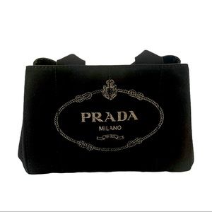 Prada Canapa Convertible Tote Canvas Mini Bag